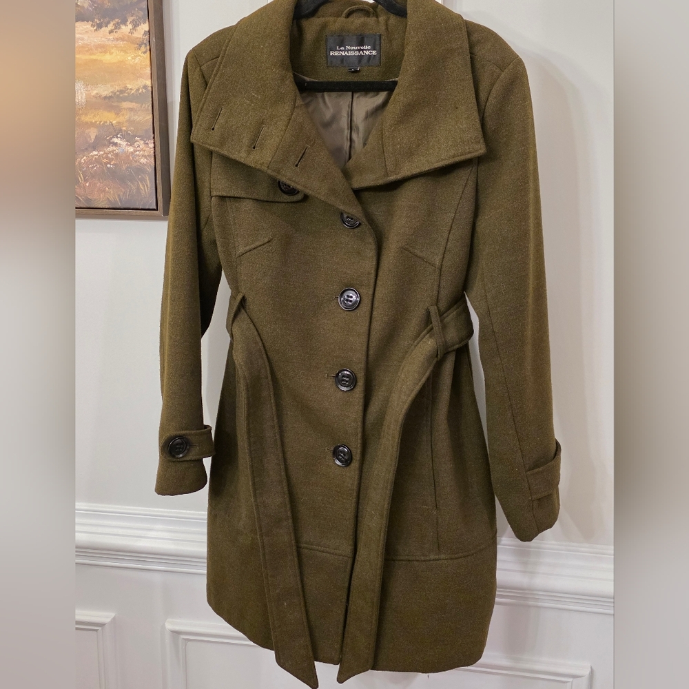 La Nouvelle Renaissance Olive Green Coat